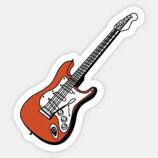 Red Electric Guitar Sticker